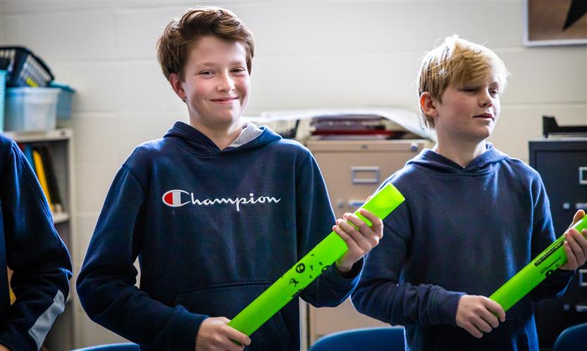 Students in a music class